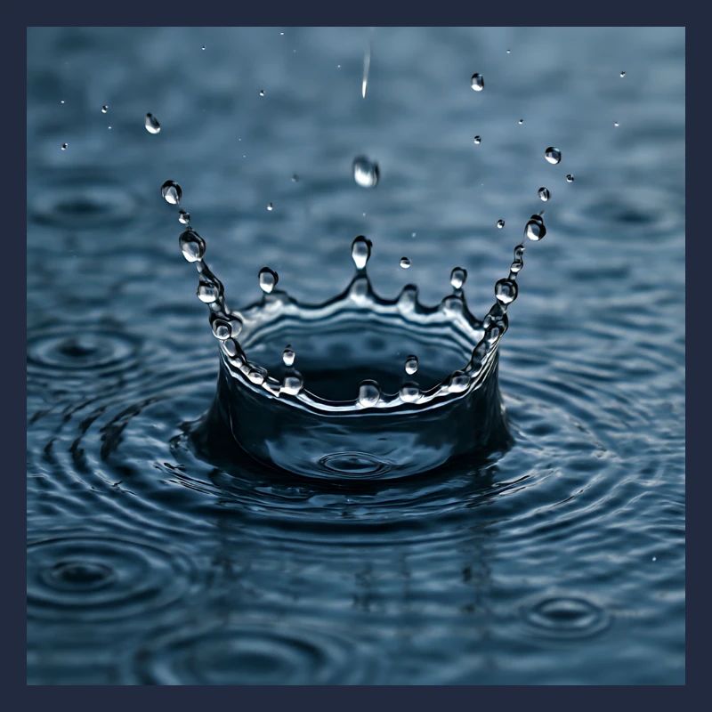 Wassertropfen trifft auf die Wasseroberfläche