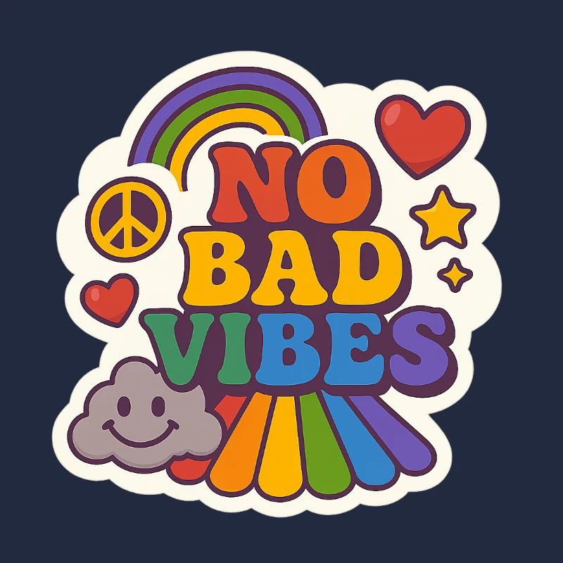 No Bad Vibes – Buntes Retro Design