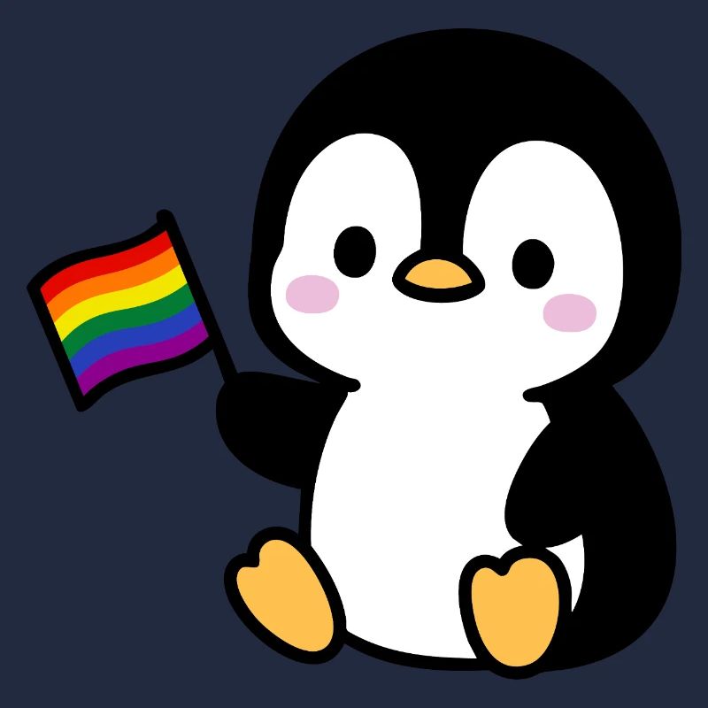 Pinguin mit Regenbogenfahne