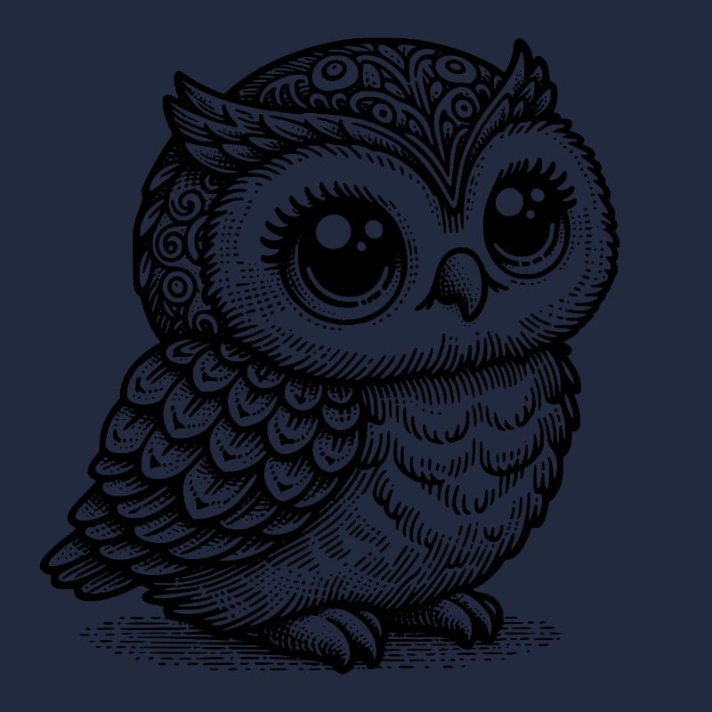 Mystische Eule – Schwarze Tier-Silhouette