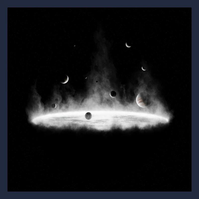 Nebulae Fire Silhouette on Dark Grey