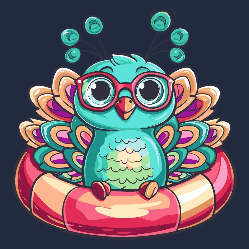 Pfau Vogel Comic Cool