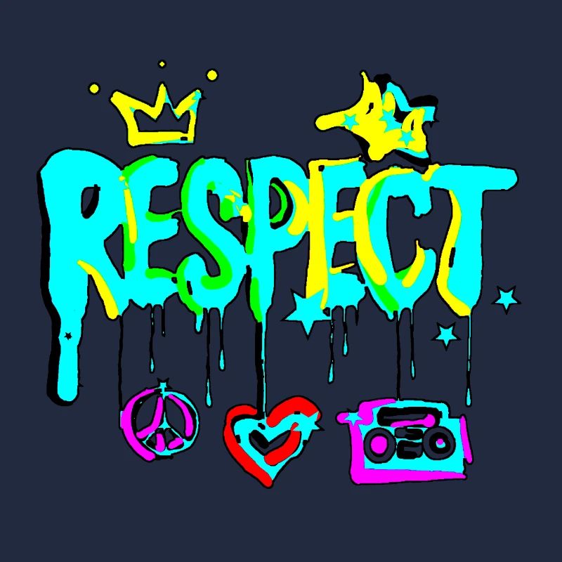 RESPECT Graffiti colourful