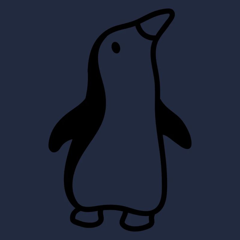 Pinguin sieht hoch - line