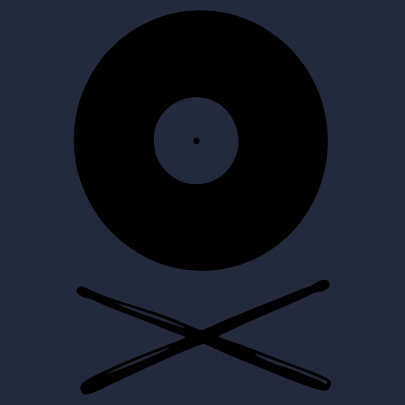 Vinyl Schallplatte mit Drumsticks
