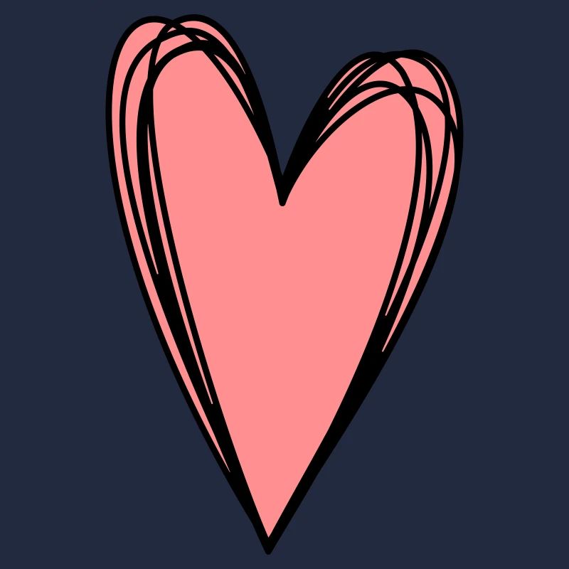 Herz rosa Scribble Doodle Geschenk Liebe