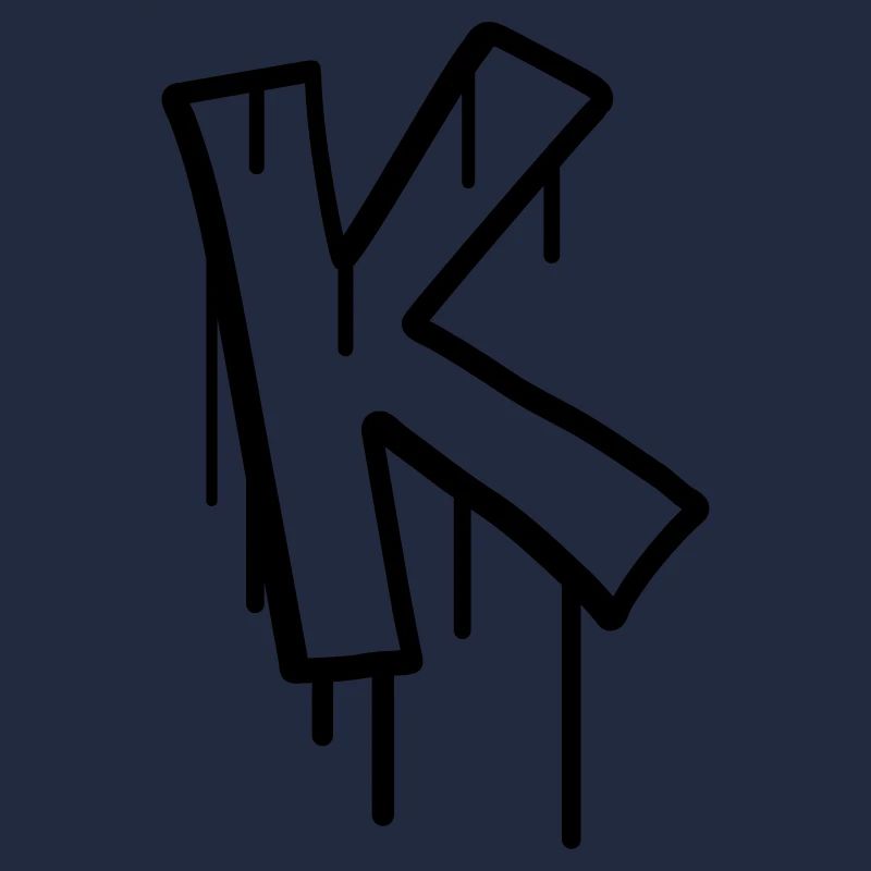 Letter K graffiti stamp