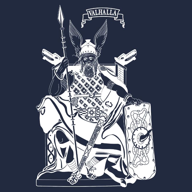 Odin on throne white