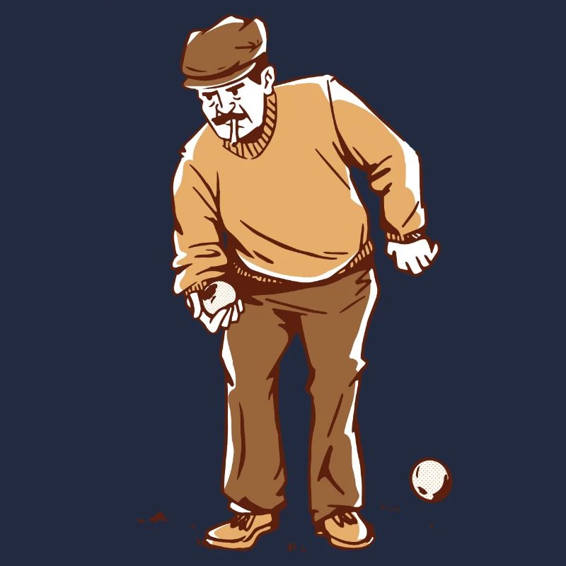 Boule player throws boules balls petanque outfit