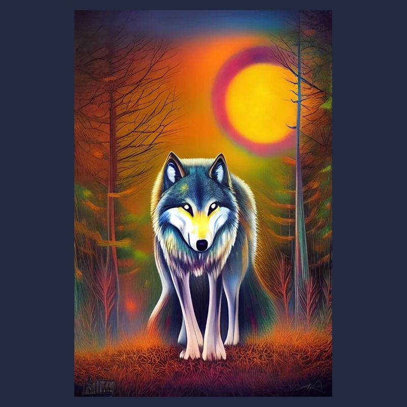 Wolf und Mond