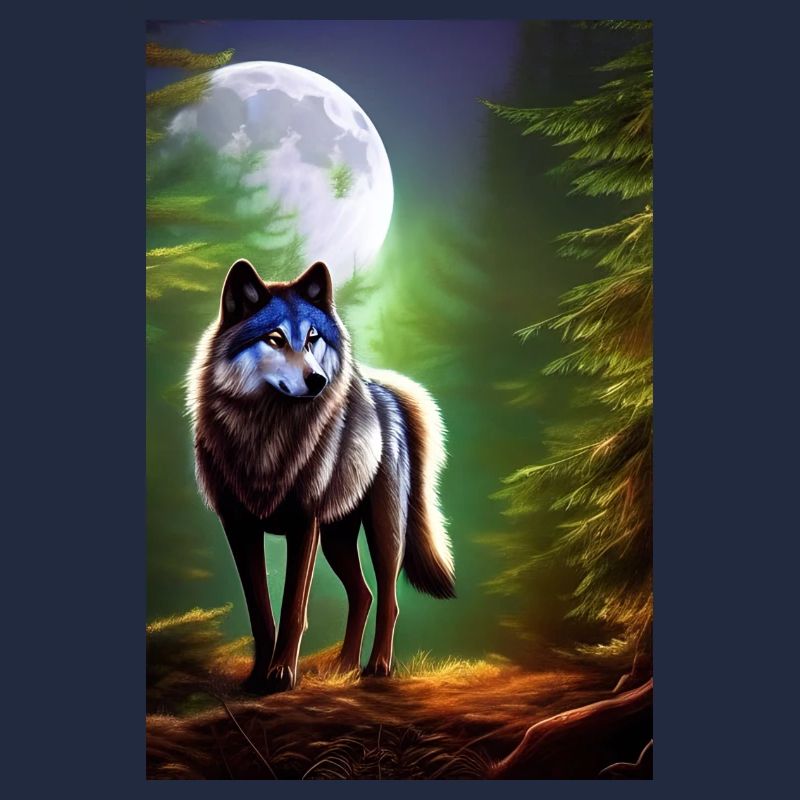 Wolf and Moon