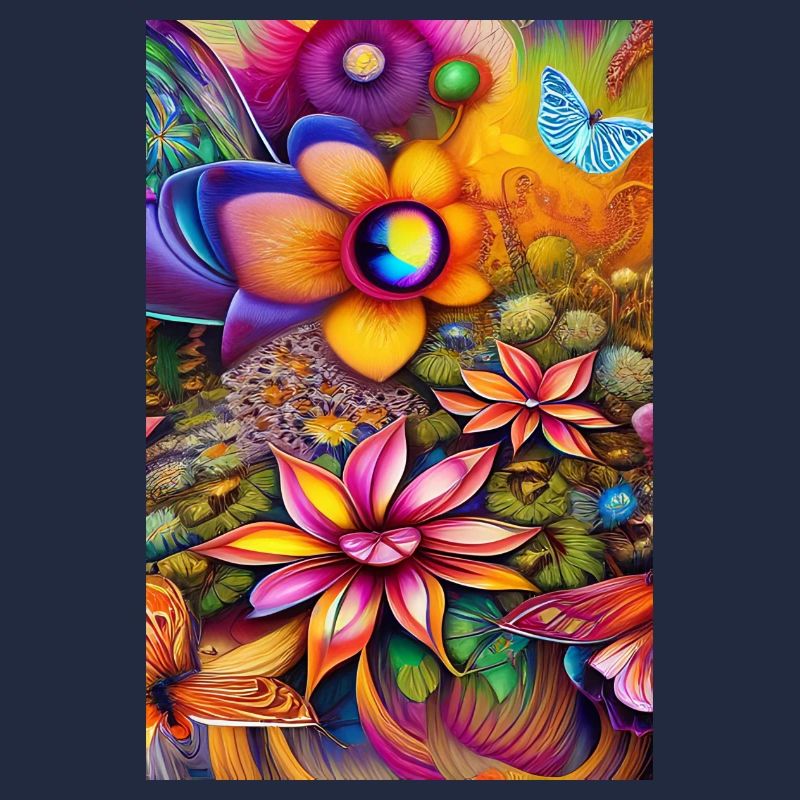 Fleurs et papillon