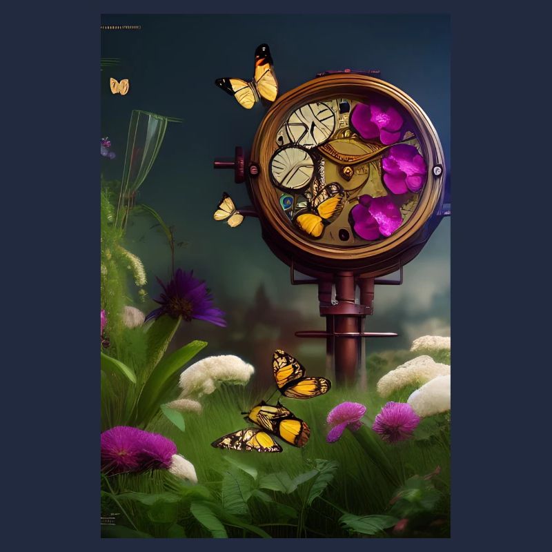 Fleurs et papillon