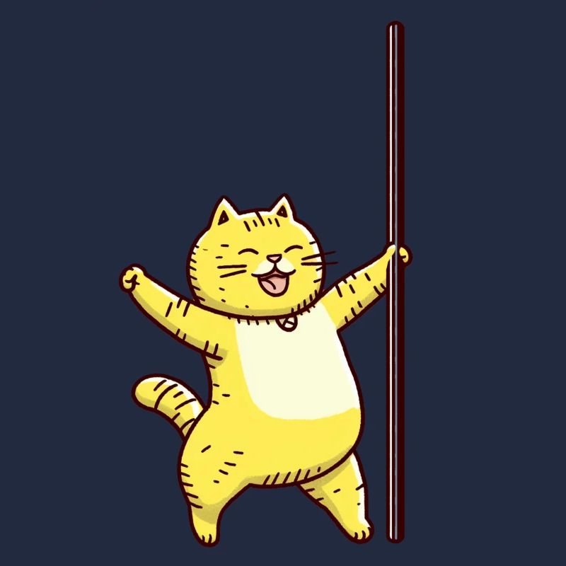 Happy Poledance Cat