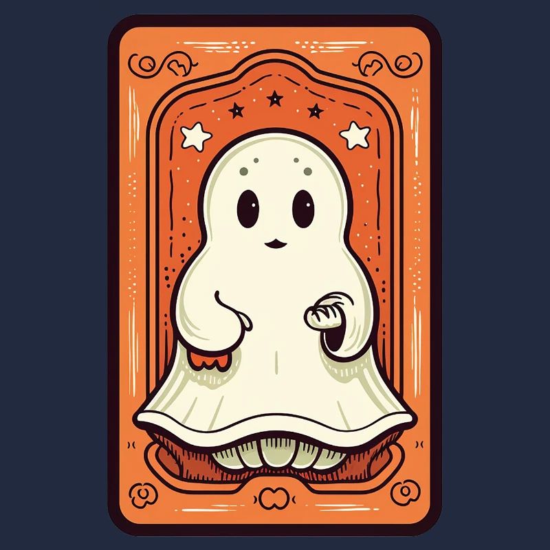 Orange Ghost Tarot Card