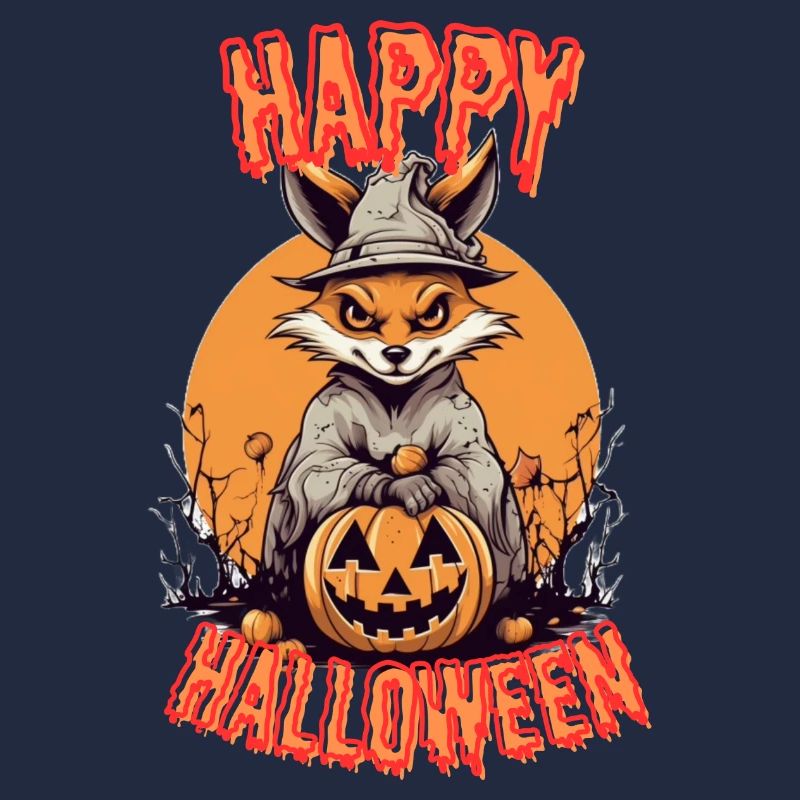 Spooky Halloween Fox Print