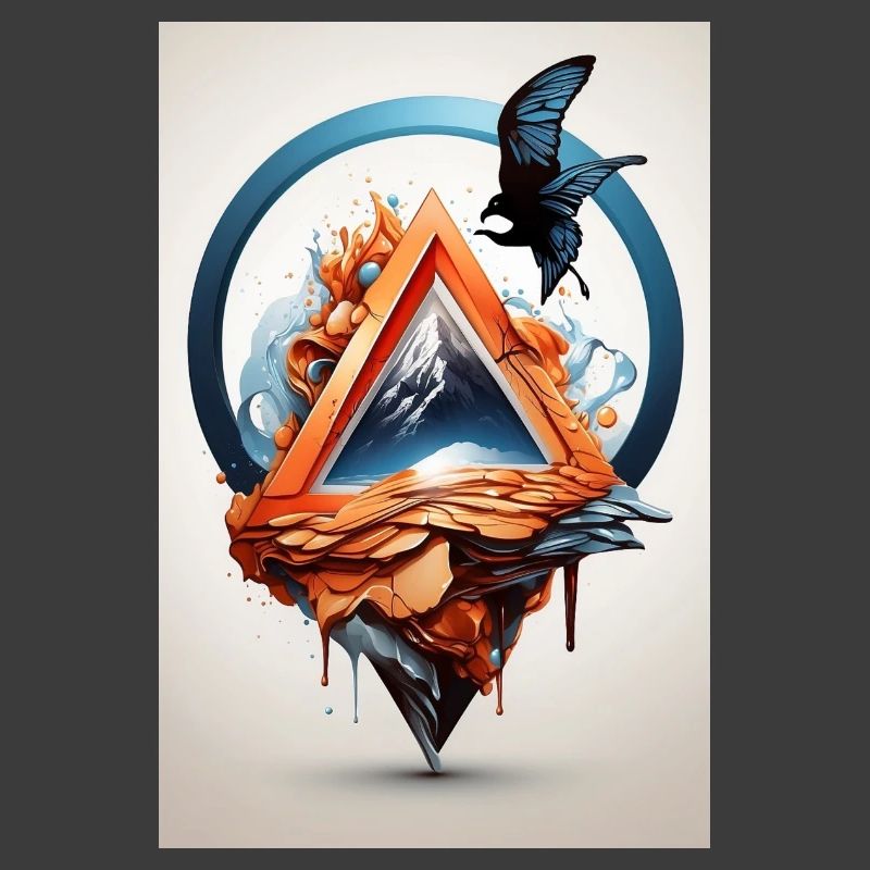 Eagle on melting mountains