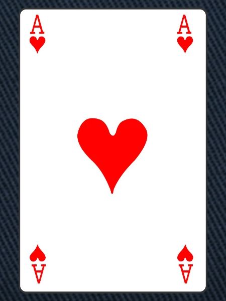 Spielkarte Herz-Ass