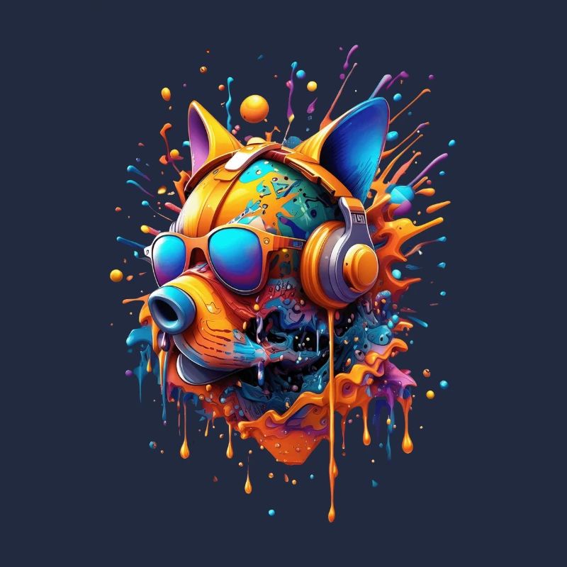 Stylized Futuristic Dog Head Molosser Type