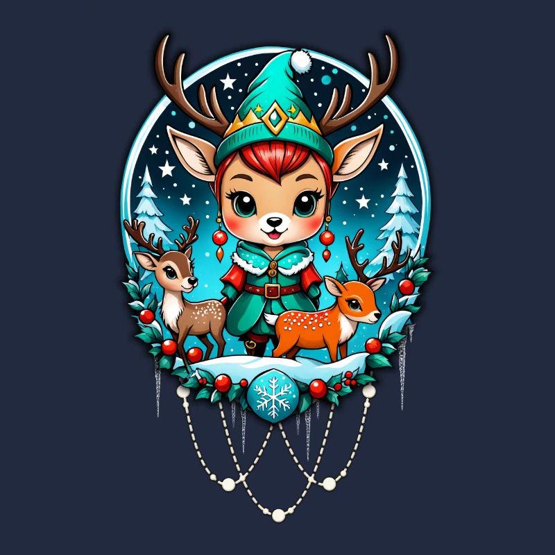 A cute reindeer elf style