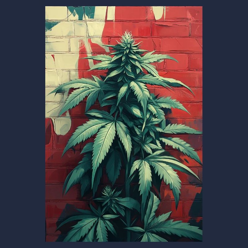 Graffiti de cannabis Mur Vert