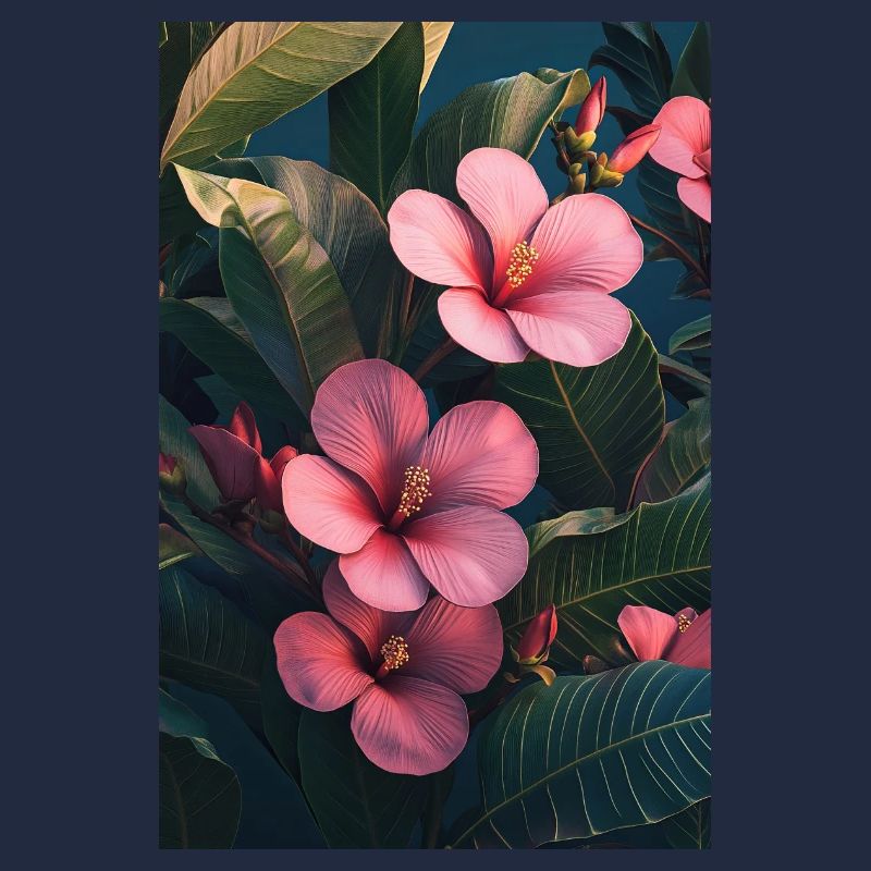 Hibiscus Pink Tropical Blossoms