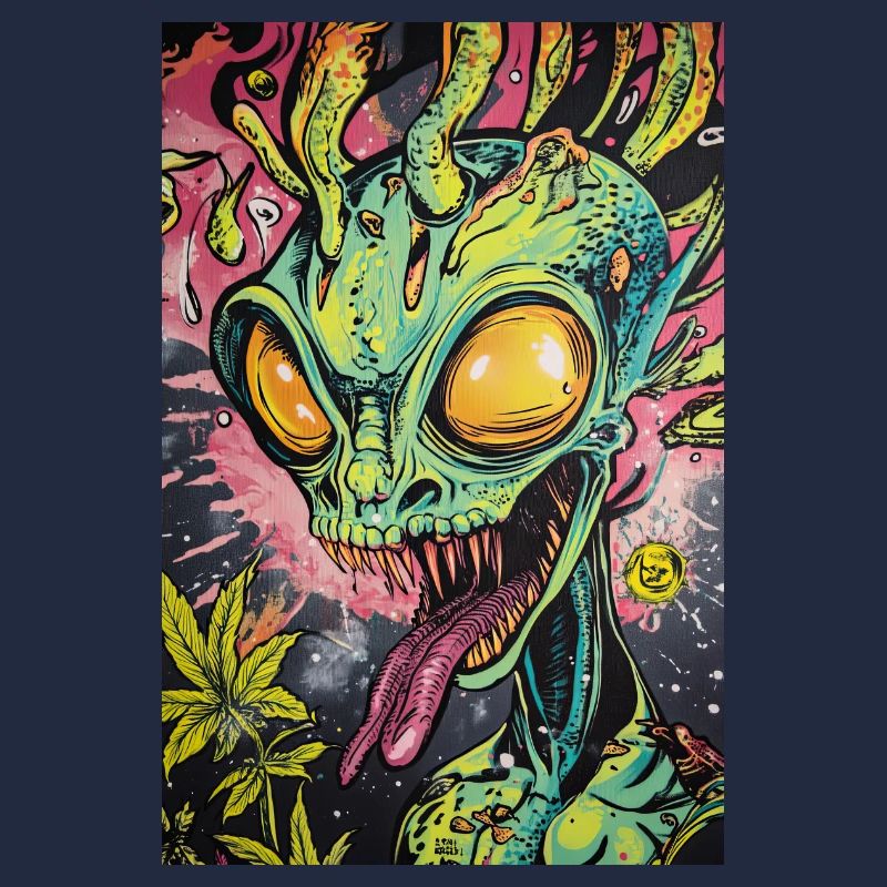 Psychedelic Alien Neon Graffiti