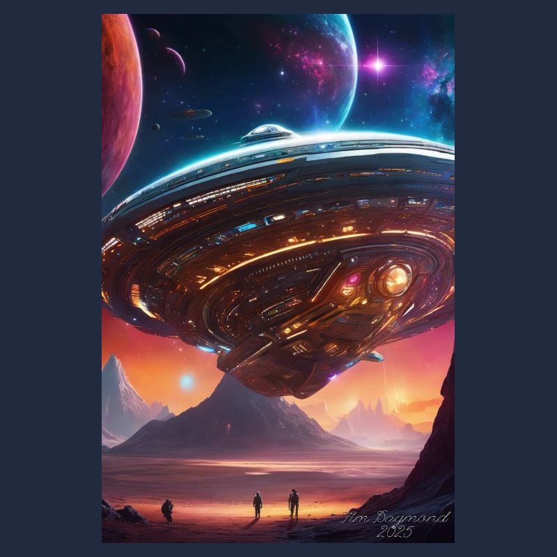Nebula-Liner über Crimson Valleys