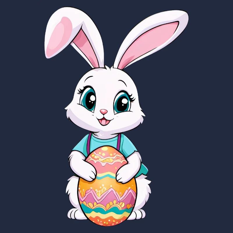 Lapin de Pâques avec des œufs de Pâques