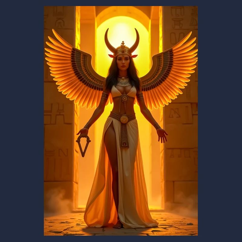 Isis, winged goddess with solar disk