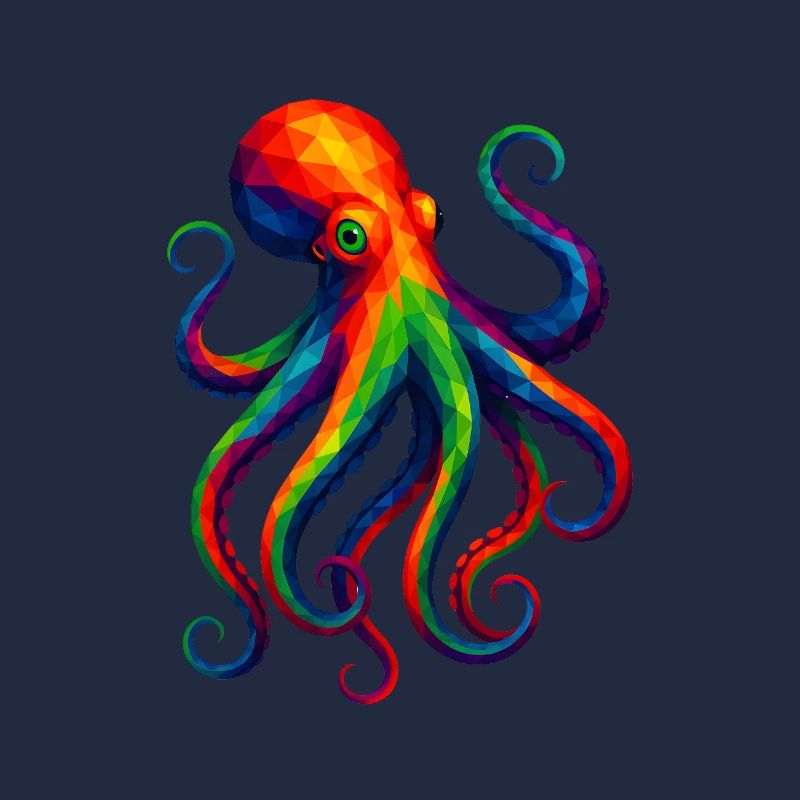 Animaux polygonaux de style WPAP - Octopus Octopus