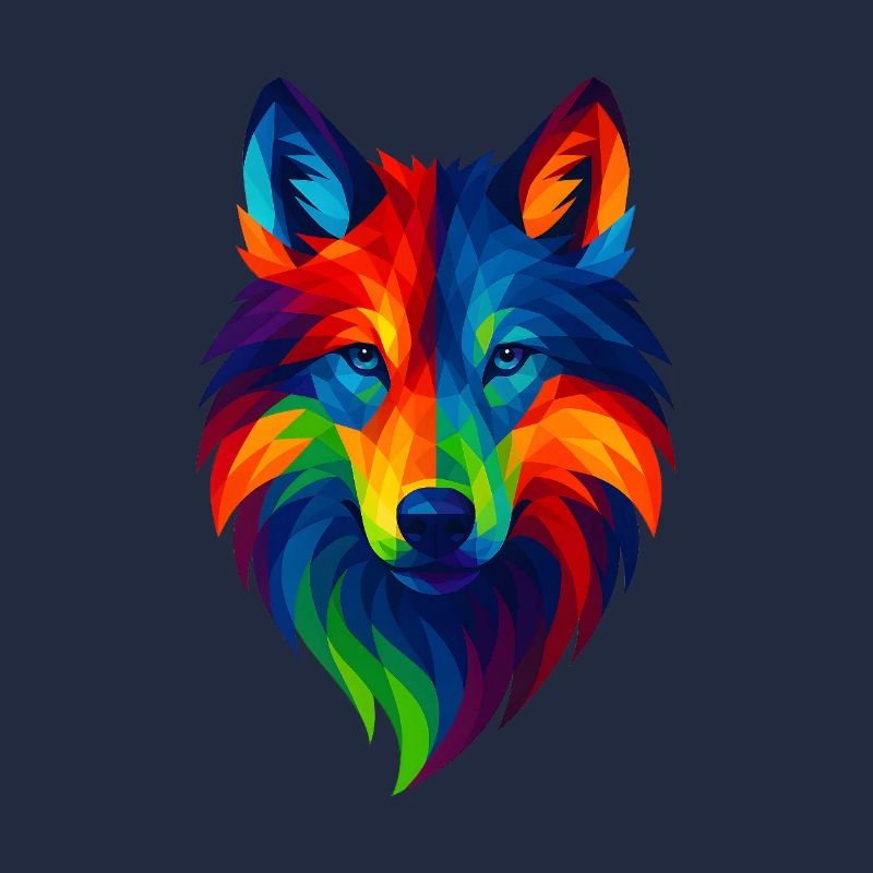 WPAP Polygon Stil Tiere Wolf