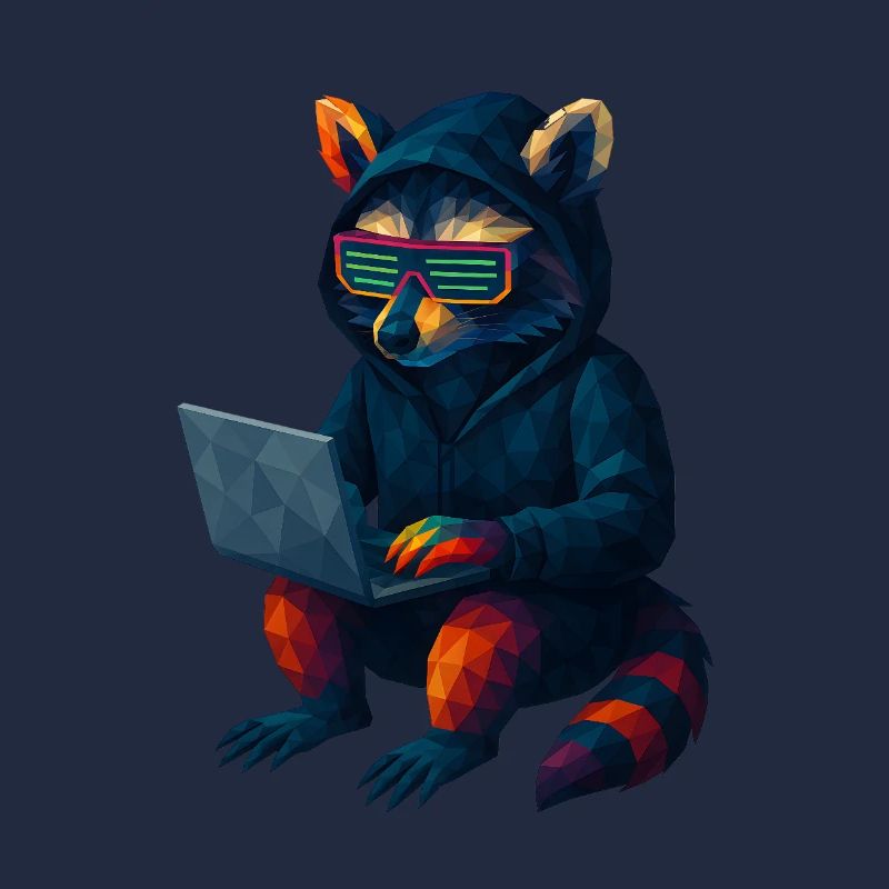 WPAP Style Animals - Techno Raton laveur avec sweat à capuche