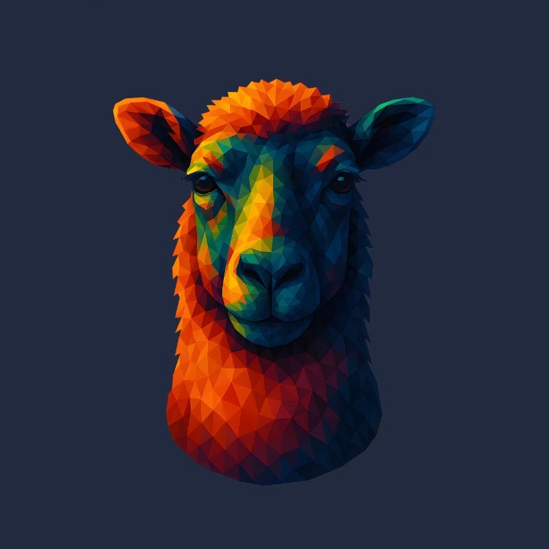 Animaux de style WPAP - Portrait de mouton