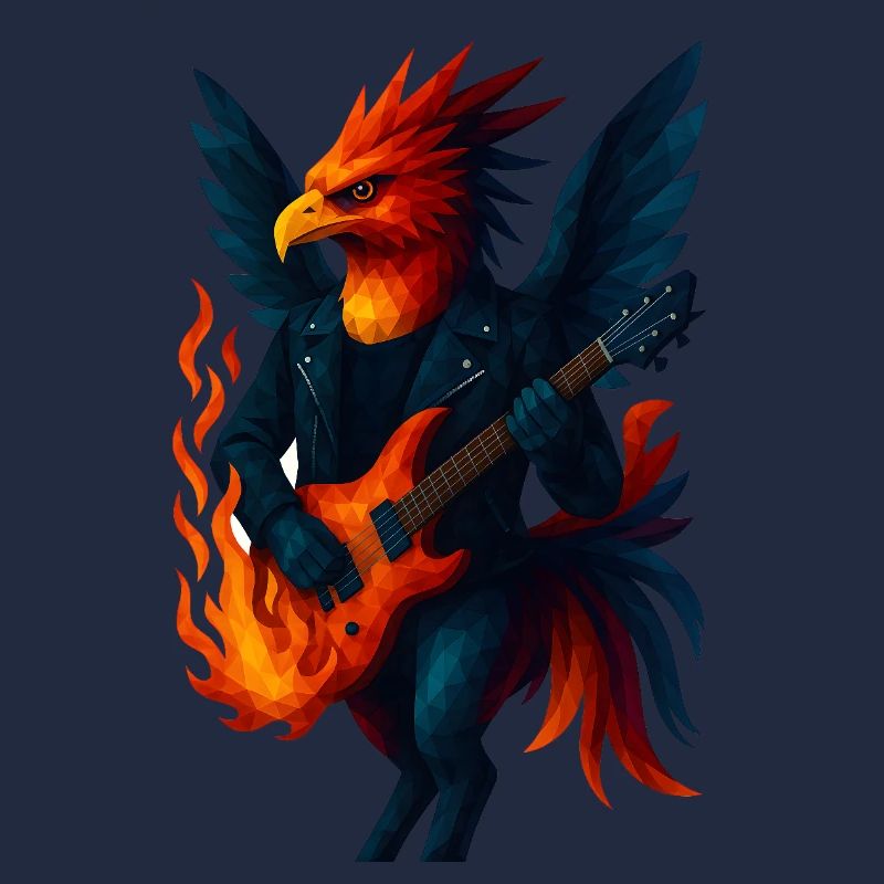 WPAP Style Animals - Guitariste Phoenix