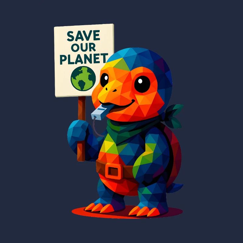 WPAP Polygon Kawaii Style Animals Baby Turtle