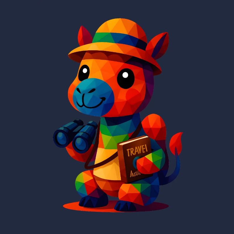 WPAP Polygon Style Tiere Kamel Reiseführer