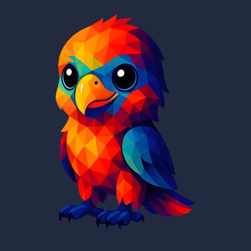 WPAP Polygon Kawaii Style Animals Baby Eagle