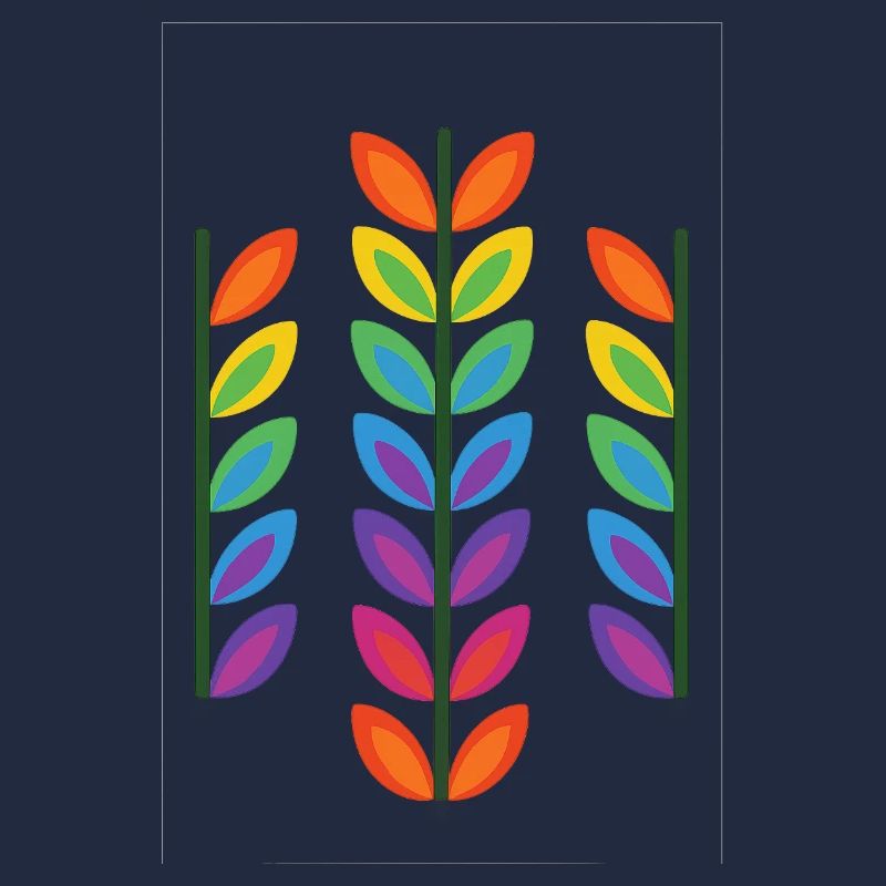 Conception de feuille arc-en-ciel dans un style vibrant