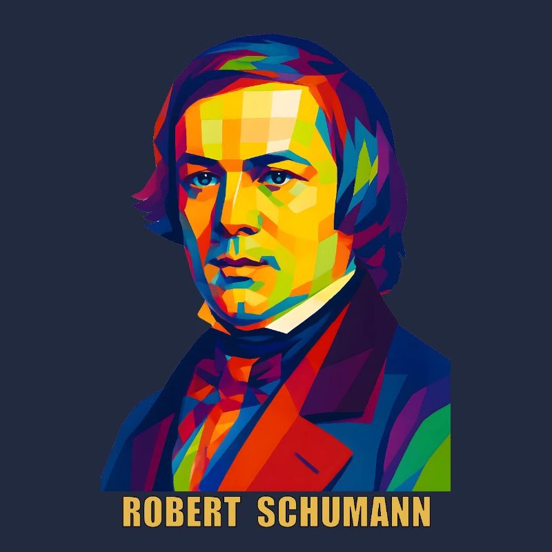 WPAP Polygon Portrait Robert Schumann Compositeur