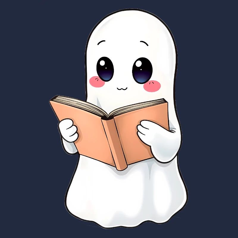Gespenst liest ein Buch