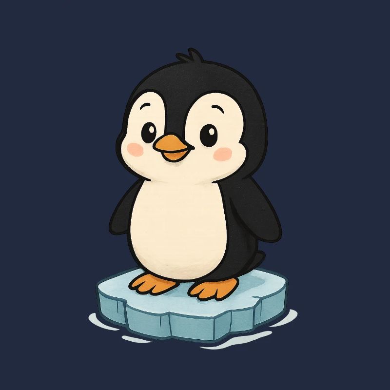 Niedlicher Pinguin auf Eisblock