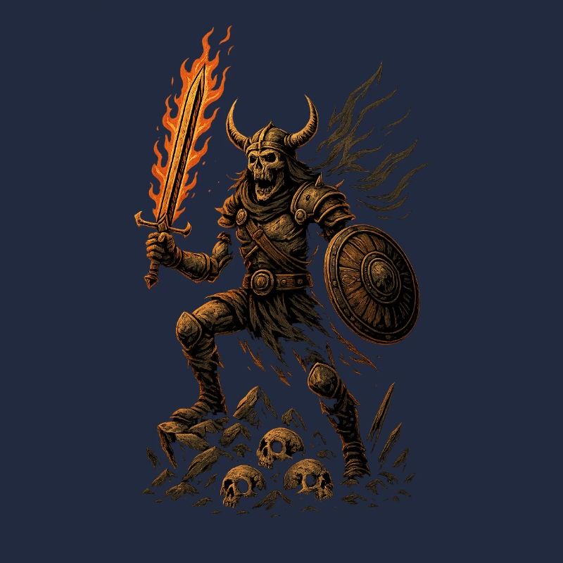 Dämonischer Krieger mit Feuer-Dolch