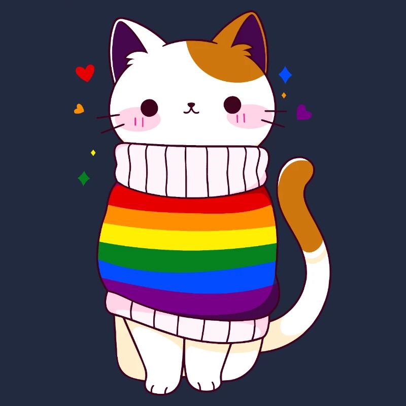 LGBTQ arc-en-ciel Drapeau Cat Queer CSD Pride