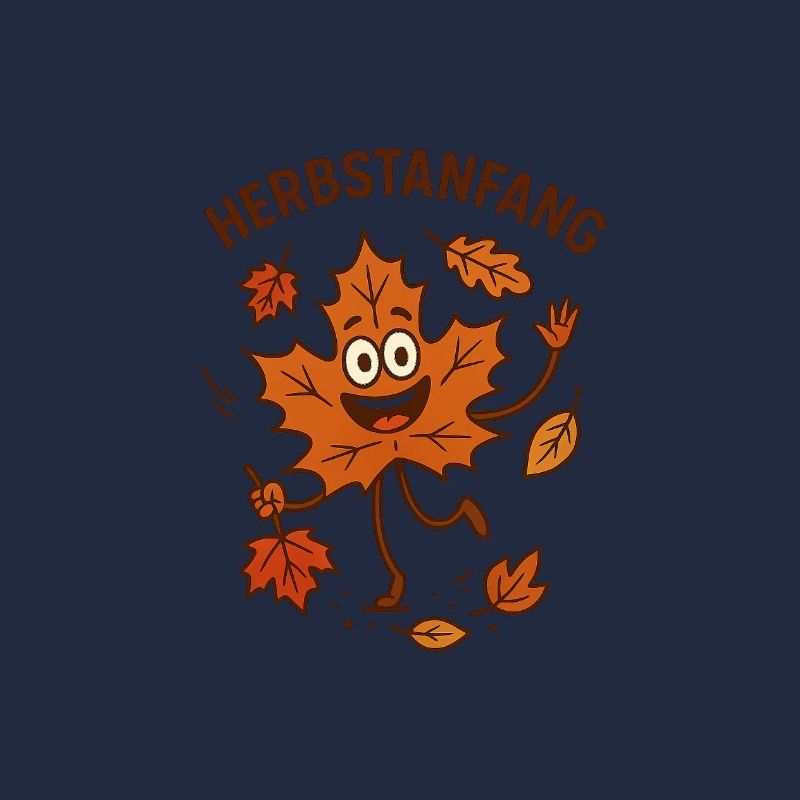 Autumn leaves cheerful leaf character