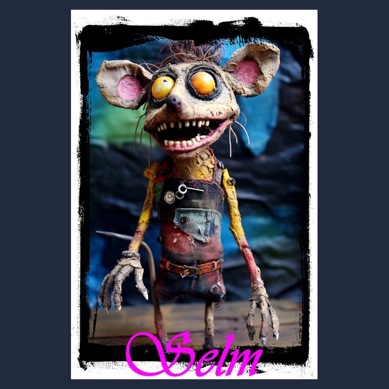 Bizarre creature punk doll with glowing eyes
