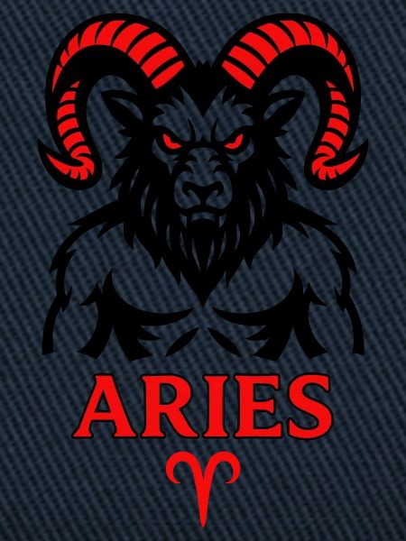 Aries Sternzeichen mit Hörnersymbol