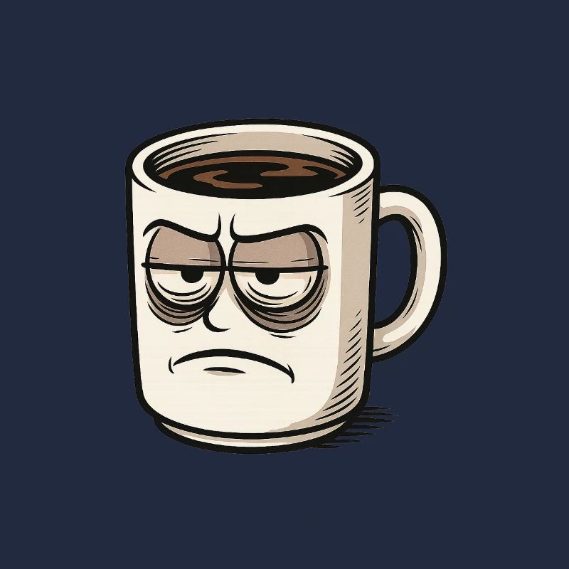 Kaffeetasse mit mürrischem Gesicht