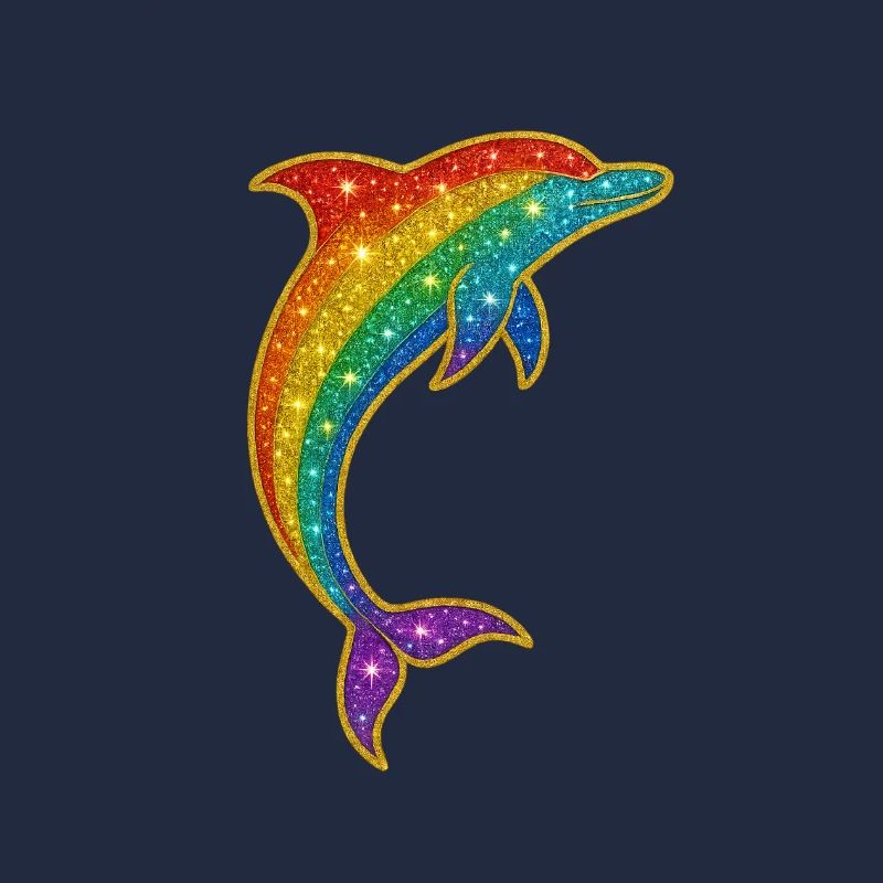 Dauphin arc-en-ciel scintillant