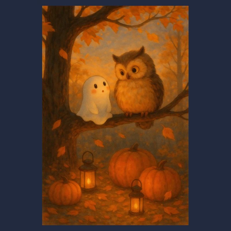 Gespenst mit süßer Eule